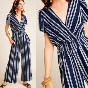 - Anthropologie Dolan Canova Striped Cotton Summer Jumpsuit